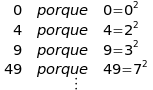 Cuadrados perfectos